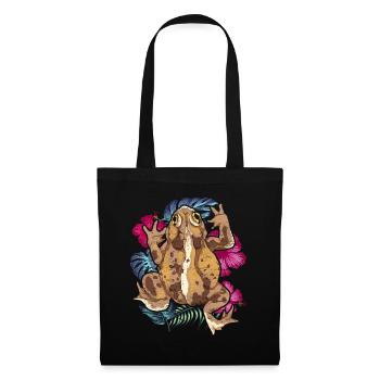 Nature Animal Motif Grenouille Amphibiens Cadeau Crapaud - Sac en tissu - noir - Devant