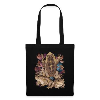 Amphibien Tiermotiv Geschenk Frosch Vintage Kröte - Stoffbeutel - Schwarz - Vorne