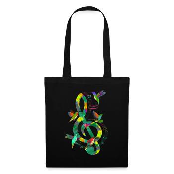 Hummingbird Violin Clef Music Clef - Tote Bag - black - Front