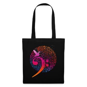 Bass Key Musique Cadeau Bird Clef - Sac en tissu - noir - Devant