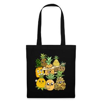 Cadeau vacances d’été Fruit Ananas tropical - Sac en tissu - noir - Devant