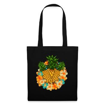 Cadeau vacances d’été Fruit Ananas tropical - Sac en tissu - noir - Devant