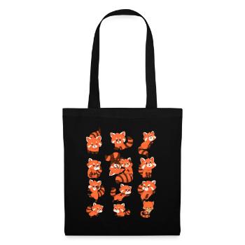 Petit panda - Sac en tissu - noir - Devant
