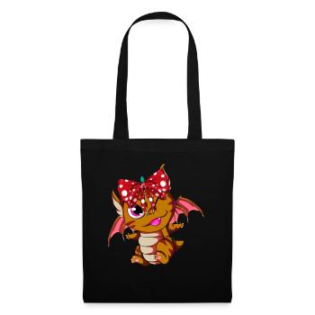 Drache - Stoffbeutel - Schwarz - Vorne
