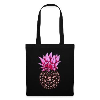 Tier Geschenk Ananas Axolotl - Stoffbeutel - Schwarz - Vorne