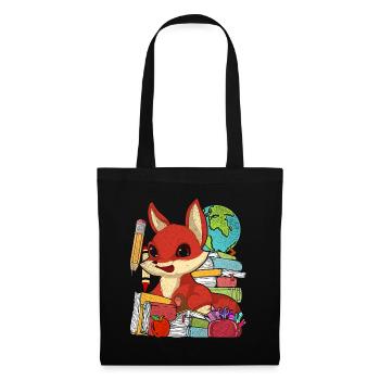 Enrolment Animal Gift Primary School Fuchs - Tote Bag - black - Front