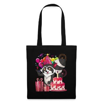 Birthday Animal Gift Raccoon - Tote Bag - black - Front