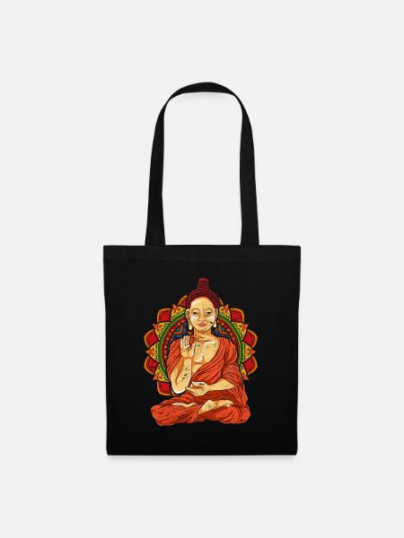 Mandala Buddhist Geschenk Buddhismus Buddha - Stoffbeutel - Schwarz