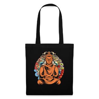 Yoga Meditation Buddhismus Mandala Buddha - Stoffbeutel - Schwarz - Vorne