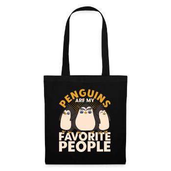 Drôle d’idée cadeau animal motif pingouin - Sac en tissu - noir - Devant