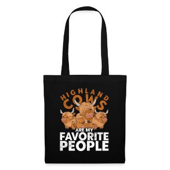 Animal Gift Funny Scottish Highland Cattle - Tote Bag - black - Front