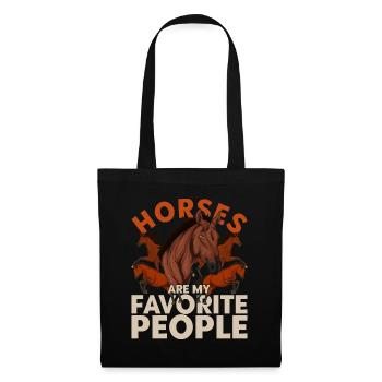 Équitation Drôle d’idée cadeau Motif animal Cheval - Sac en tissu - noir - Devant