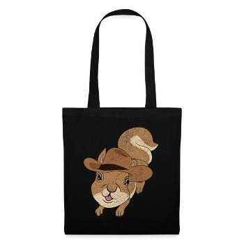 Cowboy Animal Motif Gift Squirrel - Tote Bag - black - Front