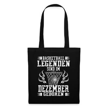 Dezember Geburtstag Geschenk Basketball Basketball - Stoffbeutel - Schwarz - Vorne