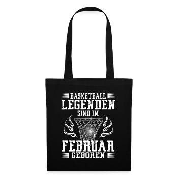 Februar Geburtstag Geschenk Basketball Basketballe - Stoffbeutel - Schwarz - Vorne