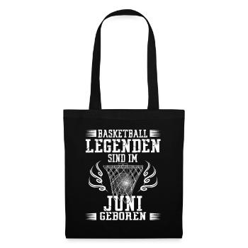 Juni Geburtstag Geschenk Basketball Basketballer - Stoffbeutel - Schwarz - Vorne