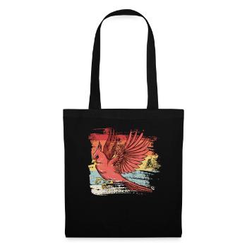 Retero Bird Cardinal Rouge - Sac en tissu - noir - Devant