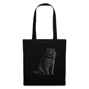 Chat sédentaire noir britannique à poil court - Sac en tissu - noir - Devant