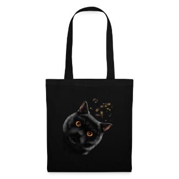 Curieux chat noir britannique à poil court - Sac en tissu - noir - Devant
