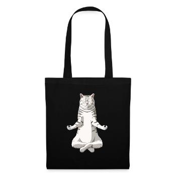 Funny Yoga Spotted British Shorthair Cat - Tote Bag - black - Front