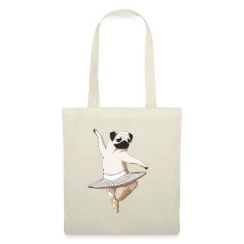 Drôle de ballerine Chien Danse Ballet Carlin - Sac en tissu - nature - Devant