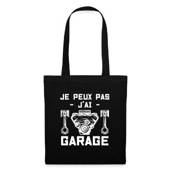 Je peux pas j'ai garage - Sac en tissu - noir - Devant