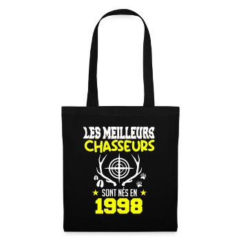 Anniversaire chasseur Née en 1998 - Sac en tissu - noir - Devant