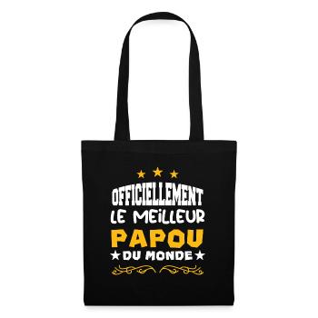 Officiellement Le Meilleur Papou Du Monde - Sac en tissu - noir - Devant