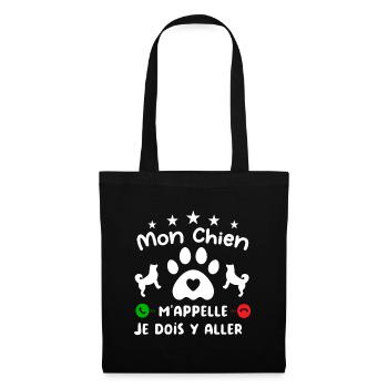 Mon CHIEN m'appelle pour cadeau - Sac en tissu - noir - Devant