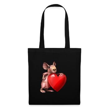 Cochon d’Inde maigre Amour avec cœur - Sac en tissu - noir - Devant