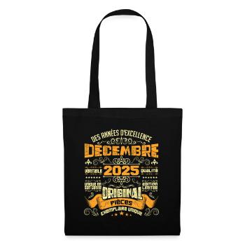 MILLÉSIME DÉCEMBRE 2025 ORIGINAL PIÈCES - Sac en tissu - noir - Devant