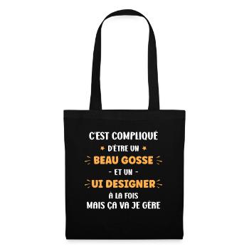 Beau gosse et Ui Designer - Sac en tissu - noir - Devant