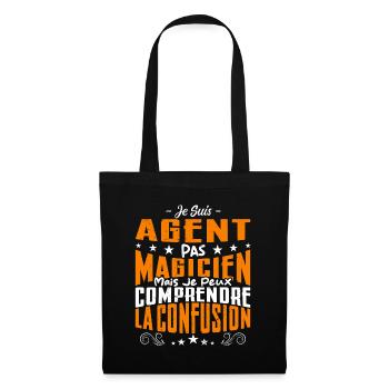 Je Suis Agent Pas Magicien - Sac en tissu - noir - Devant