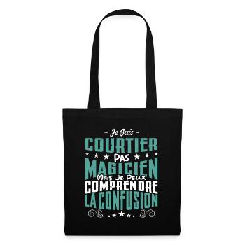 Je Suis Courtier Pas Magicien - Sac en tissu - noir - Devant