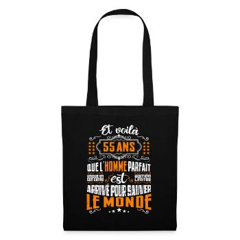 55 ans, Homme parfait, cadeau anniversaire 56ans - Sac en tissu - noir - Devant