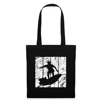 Surf Life Vintage Surfing Retro Surfbrett Surfer - Stoffbeutel - Schwarz - Vorne