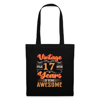 Vintage | 17 anniversaire idées cadeaux - Sac en tissu - noir - Devant