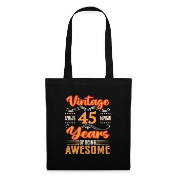 Vintage | 45 Geschenkideen zum Geburtstag - Stoffbeutel - Schwarz - Vorne