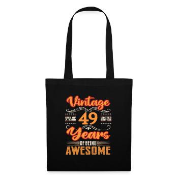 Vintage | 49 Geschenkideen zum Geburtstag - Stoffbeutel - Schwarz - Vorne