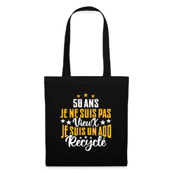 50 ans | Cadeau d'anniversaire | fête des pères - Sac en tissu - noir - Devant