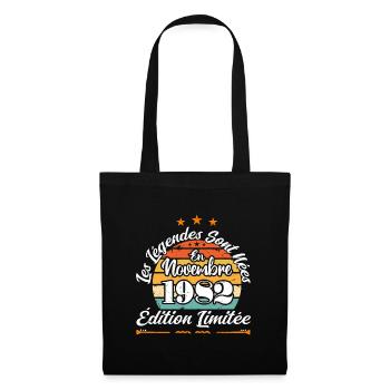 Les Légendes Sont Nées En Novembre 1982 - Sac en tissu - noir - Devant