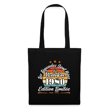 Les Légendes Sont Nées En Novembre 1980 - Sac en tissu - noir - Devant