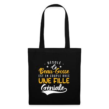 Ce beau gosse est en couple avec une fille géniale - Sac en tissu - noir - Devant