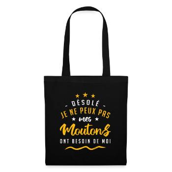 Désolé mes moutons ont besoin de moi - Sac en tissu - noir - Devant