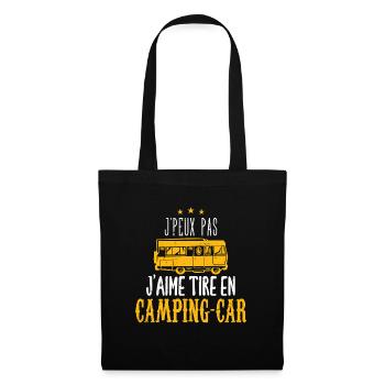 j'peux pas j'aime tire en camping-car | campingCar - Sac en tissu - noir - Devant