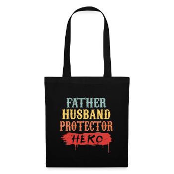 Father husband protector hero | gift - Tote Bag - black - Front