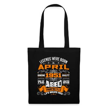 Legends Were Born In April 1951 | vintage - Sac en tissu - noir - Devant