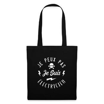 J'peux pas j'suis électricien - Sac en tissu - noir - Devant