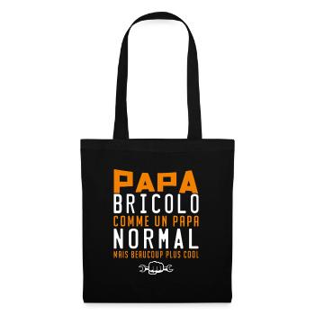 Papa Bricolo - Sac en tissu - noir - Devant