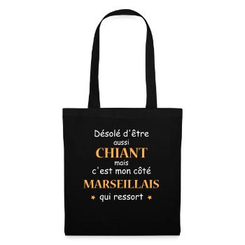 Chiant MARSEILLAIs - Sac en tissu - noir - Devant